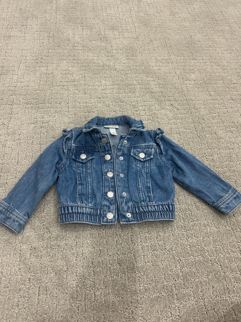 Cat & Jack Little Girls' Blue Denim Jacket with Button Front